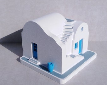 Kyma-huis - Santorini - Handgesneden traditioneel Grieks eilandhuis architectonisch model