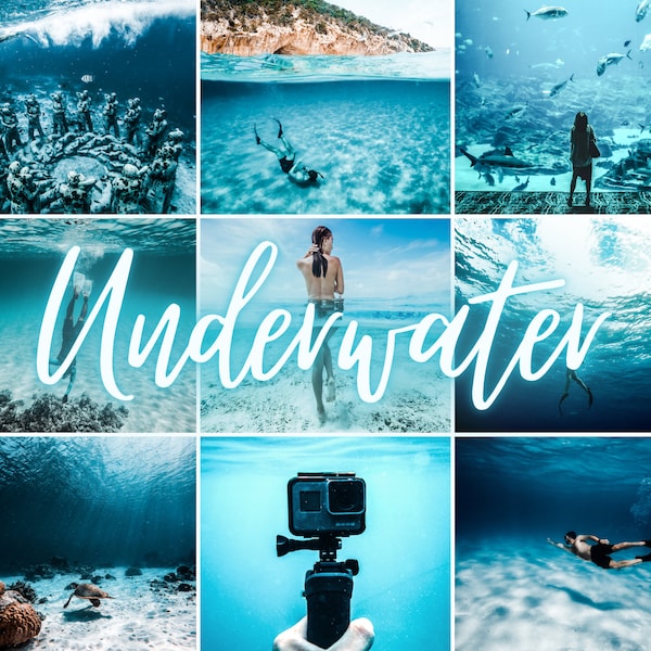 10 Lightroom PRESETS, DESKTOP + MOBILE, Underwater Beach Preset Instagram Blogger Photo Filter, Lightroom Presets