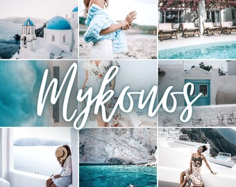 12 Lightroom Mobile + Desktop Presets MYKONOS Blogger Presets, Fashion Presets, Travel Presets, Photo Editing, Beach Presets, Instagram