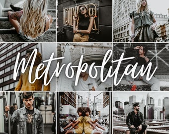 8 Lightroom Presets for Desktop + Mobile, METROPOLITAN Blogger Presets, Fashion Presets, Travel Presets, Photo Editing, City Preset