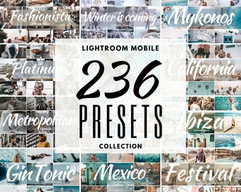 236 Lightroom Presets for Mobile, FULL COLLECTION lightroom PRESETS, Blogger Presets, Photo Editing, Beach Presets, dng