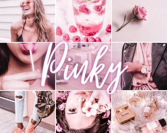 14 Lightroom Presets Pink Tones MOBILE + DESKTOP Blogger Presets, Fashion Presets, Photo Editing, Pink Presets, Instagram Presets