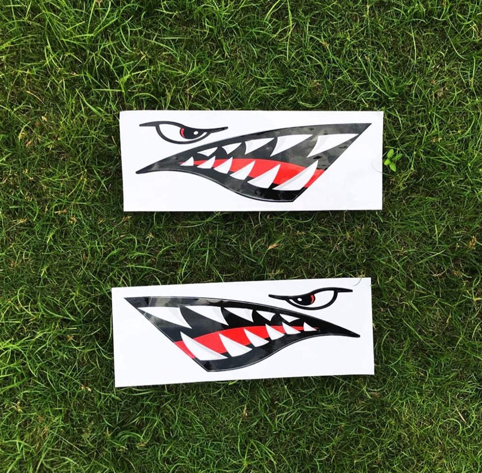 Shark Teeth Mouth Decals Sticker Kayak Boat Fishing Canoe Etsy