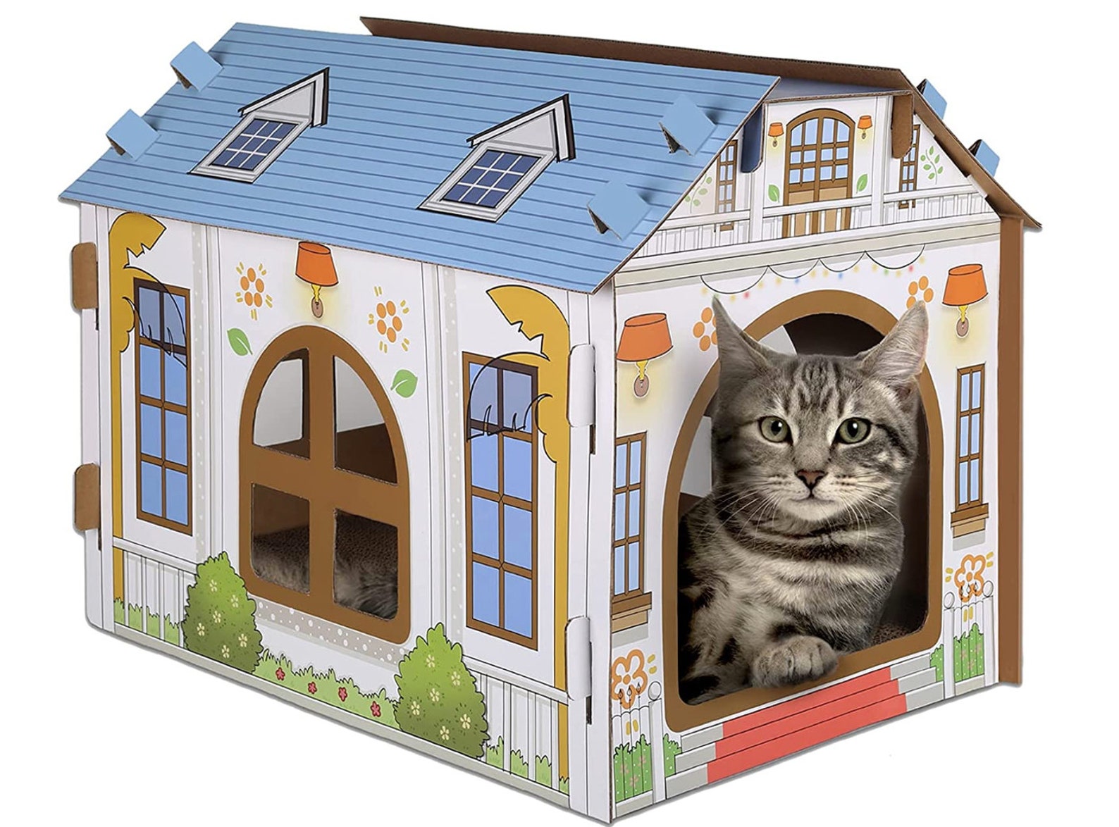 Cardboard Cat House With Scratcher Catnip Cat Play House for | Etsy