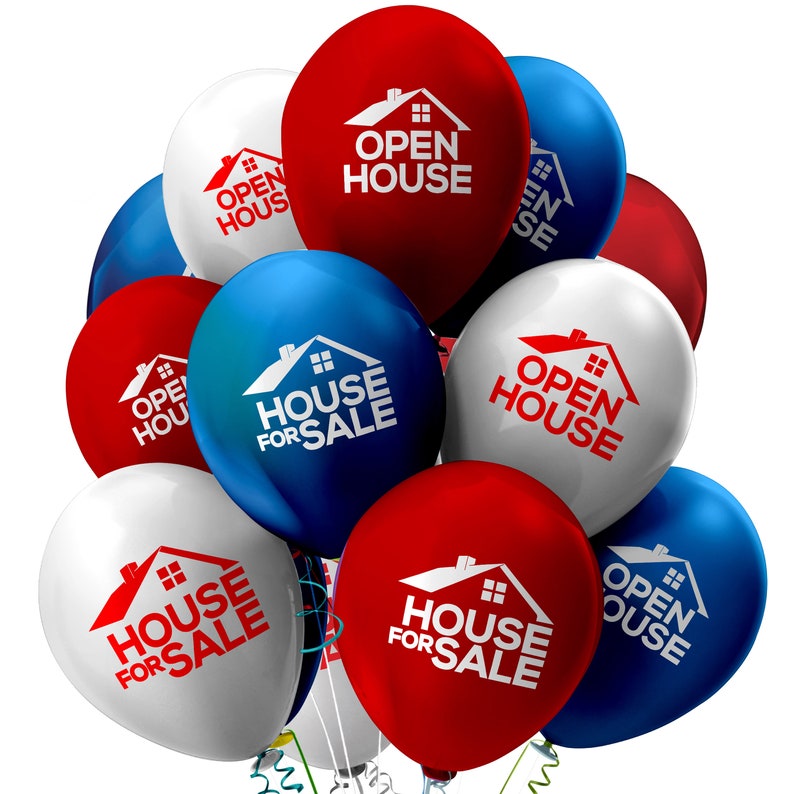 House for Sale Balloons Open House Balloons for Real Estate Etsy