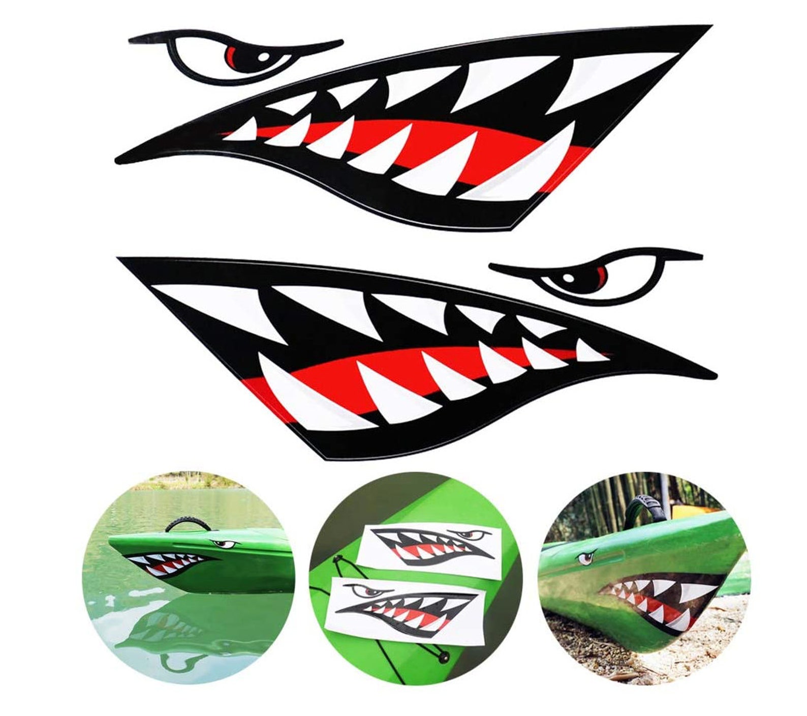 Shark Teeth Mouth Decals Sticker Kayak Boat Fishing Canoe Etsy