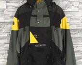 Vintage The NORTH FACE Jacket Mens XLarge North Face Steep Tech Ski Wear Multicolour Jacket Hoodie 90s Skiing Hooded Jacket Bomber Mens XL