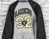 OAKLAND RAIDERS Varsity Jacket Large Vintage 90 39 s Nfl Team American Football Rugby Raiders Hip Hop Gray Bomber Stadium Jacket Size L
