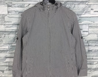 black and white checkered coat outfit