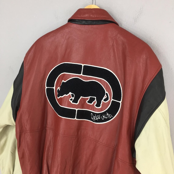Vintage Y2K Ecko Function Leather Jacket Medium E… - image 11