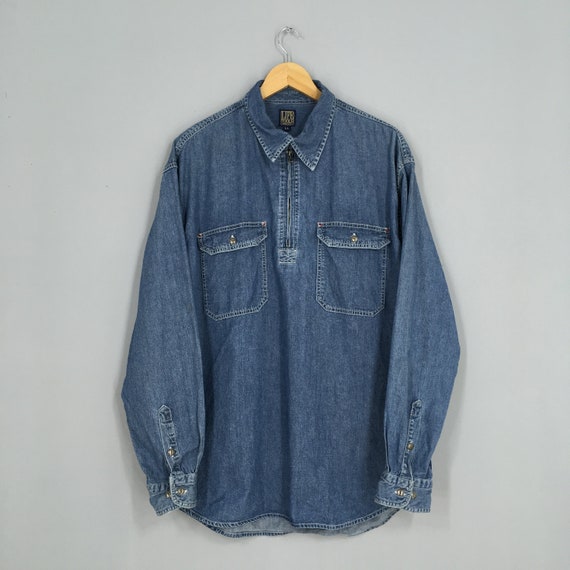 Vintage 1990's Life Tools Denim Shirt Large Polos Flannel | Etsy