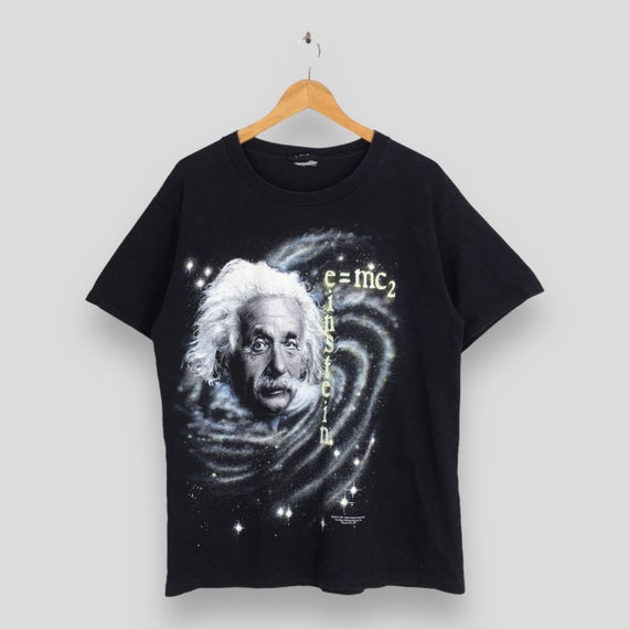 Vintage 90's Albert Einstein Genius Black T Shirt Medium