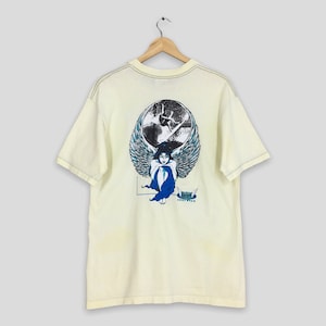 Vintage 80&#39;s Hawaiian High Voltage Blue Angel Surfing T shirt Large Blue Angel Surfwear Hawaii Pipeline Surfing Beach Surfer Tee Size L