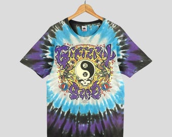 Vintage 1991 Grateful Dead Rock Concert Tie Dye Tshirt Large The Grateful Dead Music Concert Tour psychedelische Hippie Chinees Nieuwjaar Tee L
