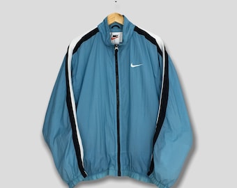 adolescentes Reprimir Brillar Vintage 90's Nike Swoosh Blue Windbreaker Jacket Large - Etsy España