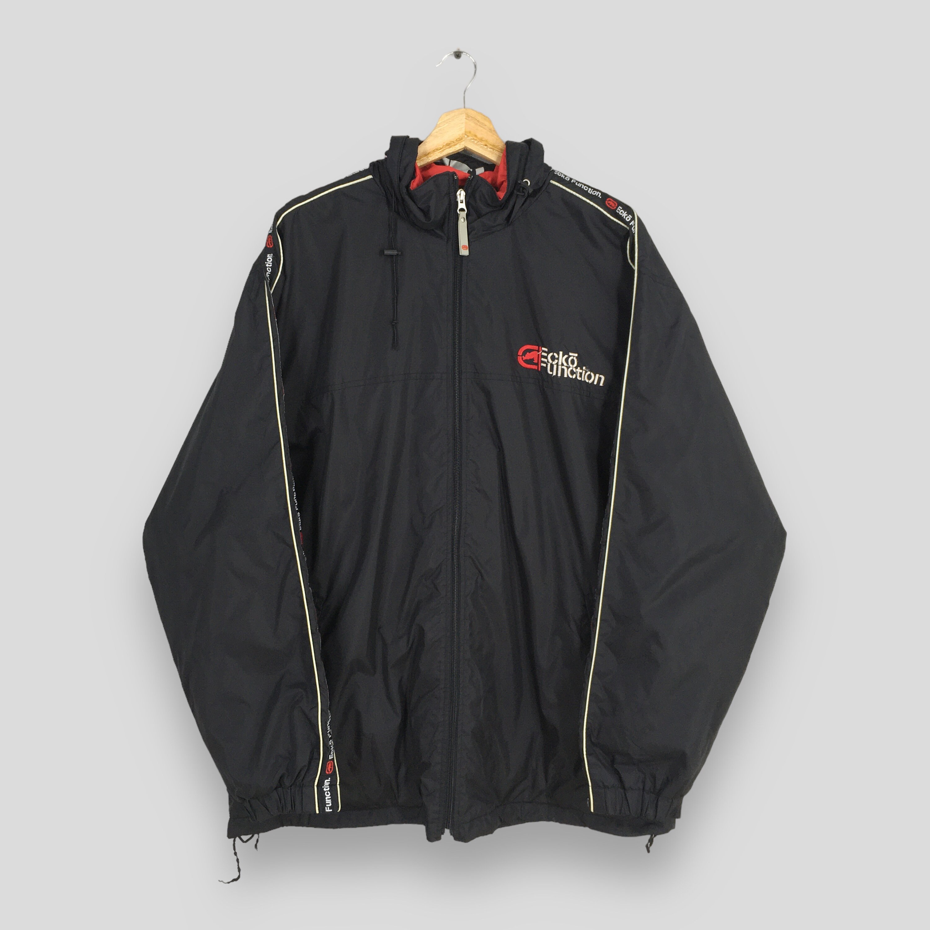 Vintage 90 s Ecko Function Windbreaker Hoodie Jacket Large Y2K Ecko Printed Logo Hip Hop Sportswear Black Ecko Zipper Jacket Baggy Size L Etsy Canada