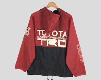 Vintage Toyota TRD Motorsport Racing Car Jacket Medium JDM Japan Toyota Racing Team Red Windbreaker Toyota Motorsport Raincoat Hoodie Size M