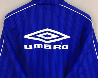 Vintage 90's Umbro Windbreaker Jacket Large Umbro Sportswear Blue