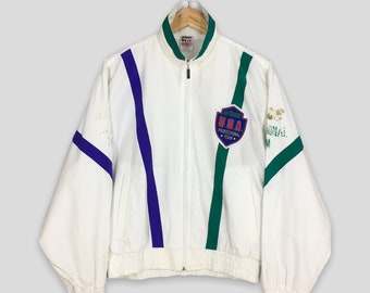 Vintage 90's Prince Usa Tennis Zipper Jacket Medium Prince Tennis Sportswear White Windbreaker Jacket Prince Activewear Light Jacket Size M