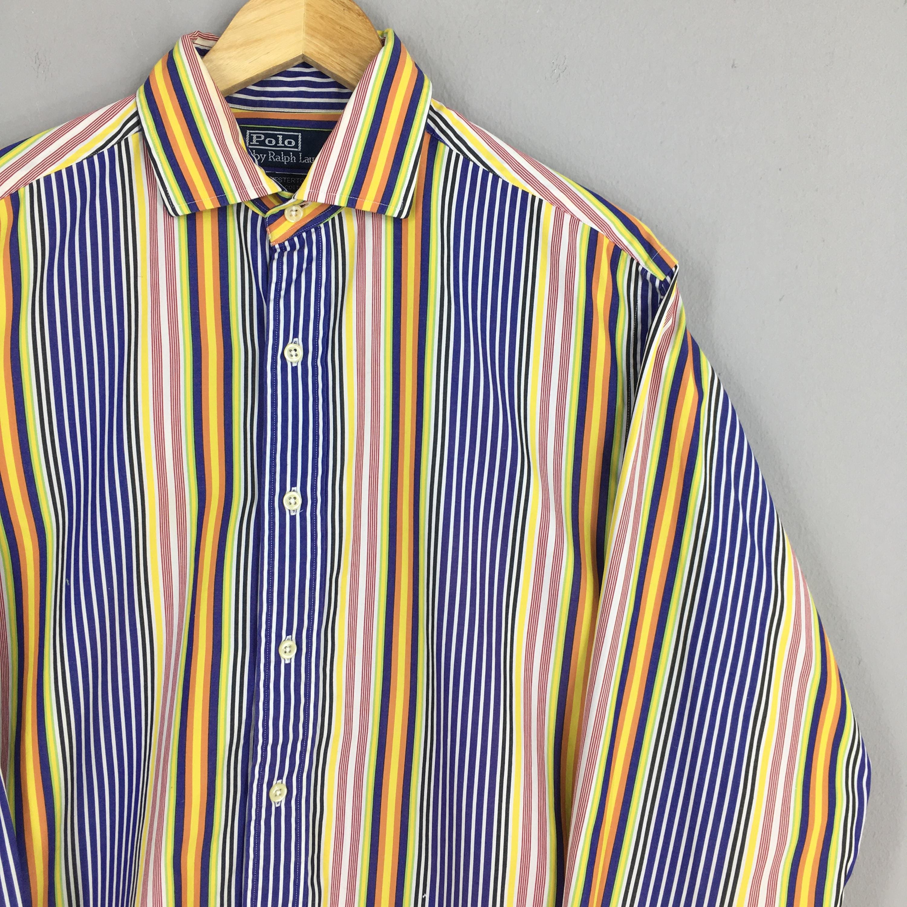 Vintage Polo Ralph Lauren Striped Multicolor Shirt Medium