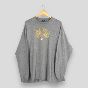 Vintage 90s Stussy Usa Skateboarding Printed Gray T shirt XLarge Stussy Usa Thrasher Stussy Logo Streetwear Longsleeve Tees Size XL