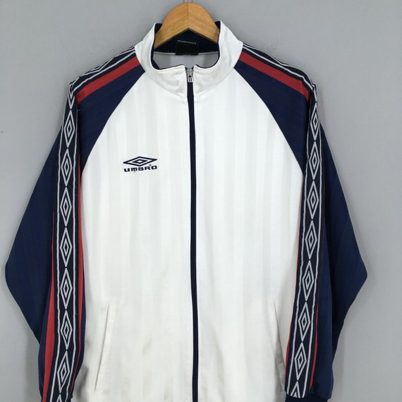 Vintage 90's Umbro Windbreaker Jacket XLarge Whit… - image 2