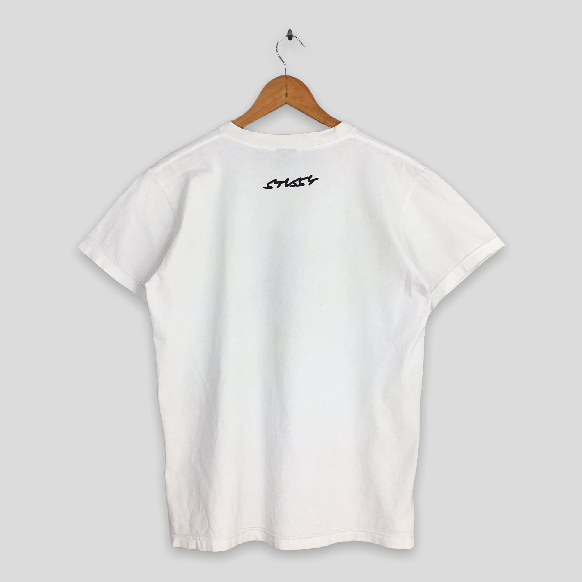 Vintage 90's Stussy Satan Skateboarding White T Shirt Medium Vintage 90's Stussy Satan Skateboarding White T Shirt Medium