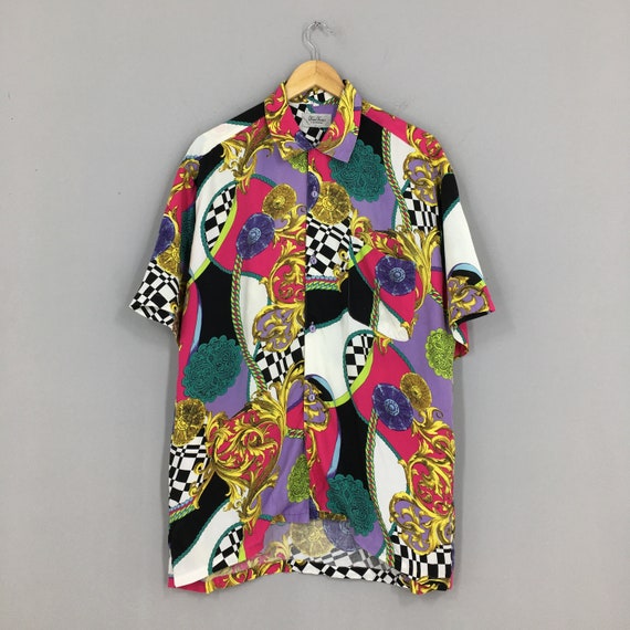 Vintage Baroque Gold Chain Shirt Large Designer No