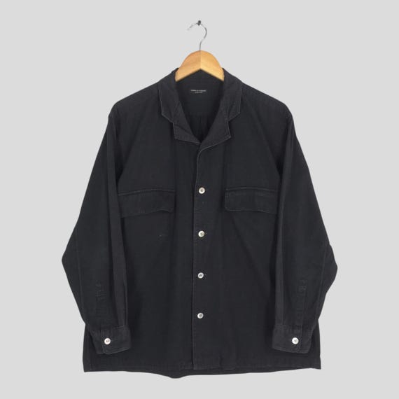 Vintage 90s Comme Des Garcons Homme Plus Black Shirt Xlarge