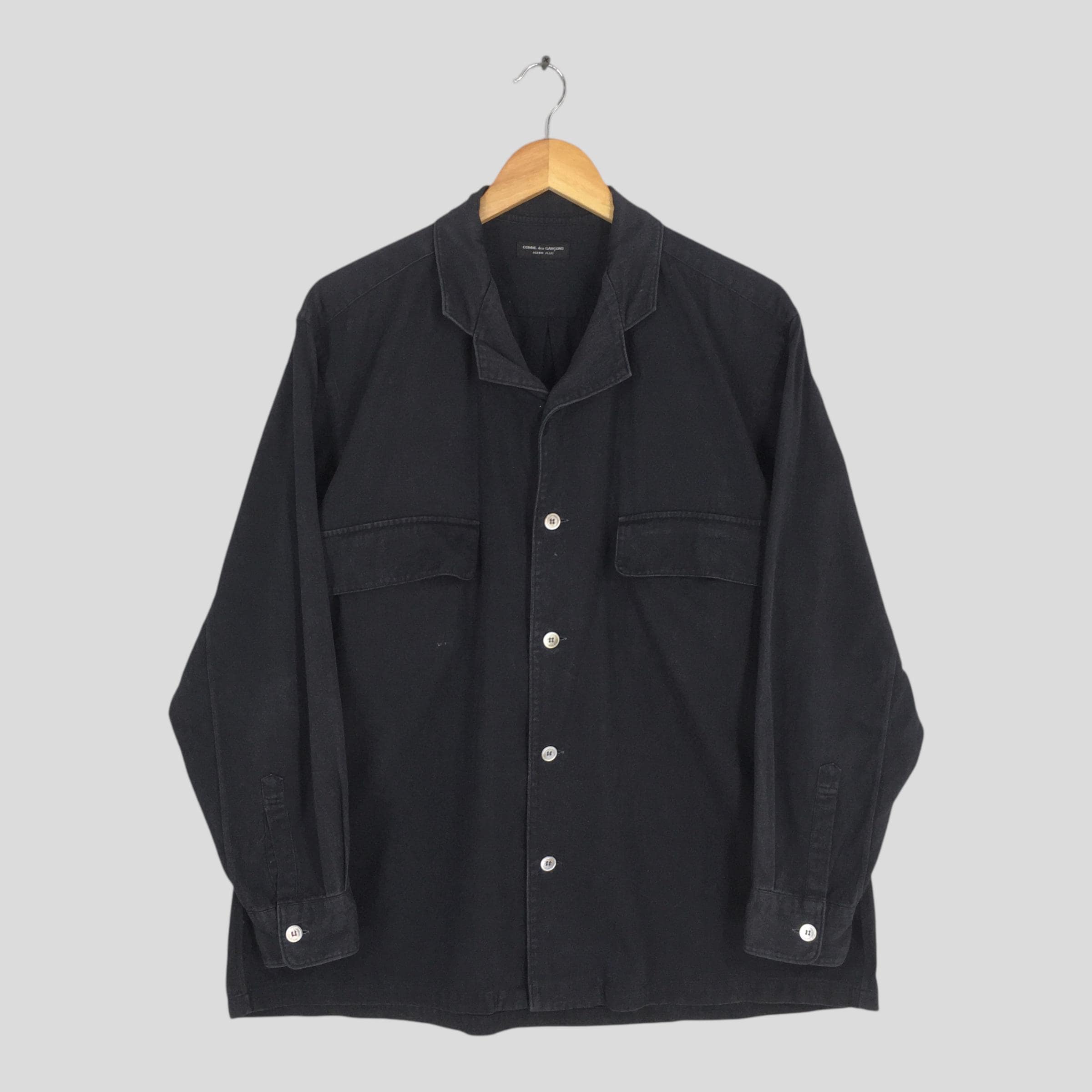 Vintage 90s Comme Des Garcons Homme Plus Black Shirt Xlarge Comme