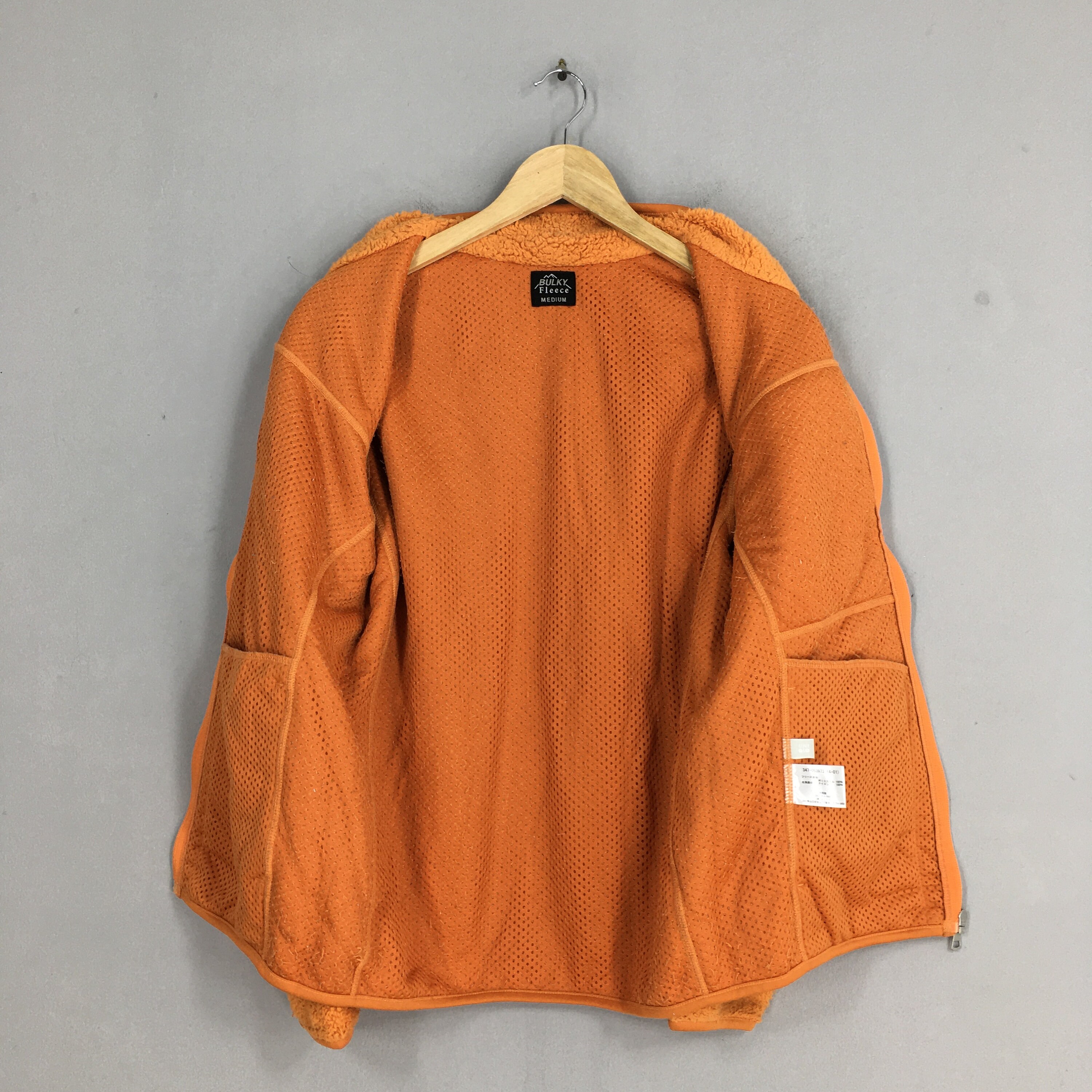Vintage Bulky Fleece Orange Jacket Medium Fleece Sportswear 