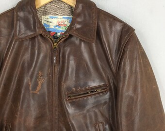 Vintage 80's Aero Leather Steerhide NYC Punk Jacket Medium