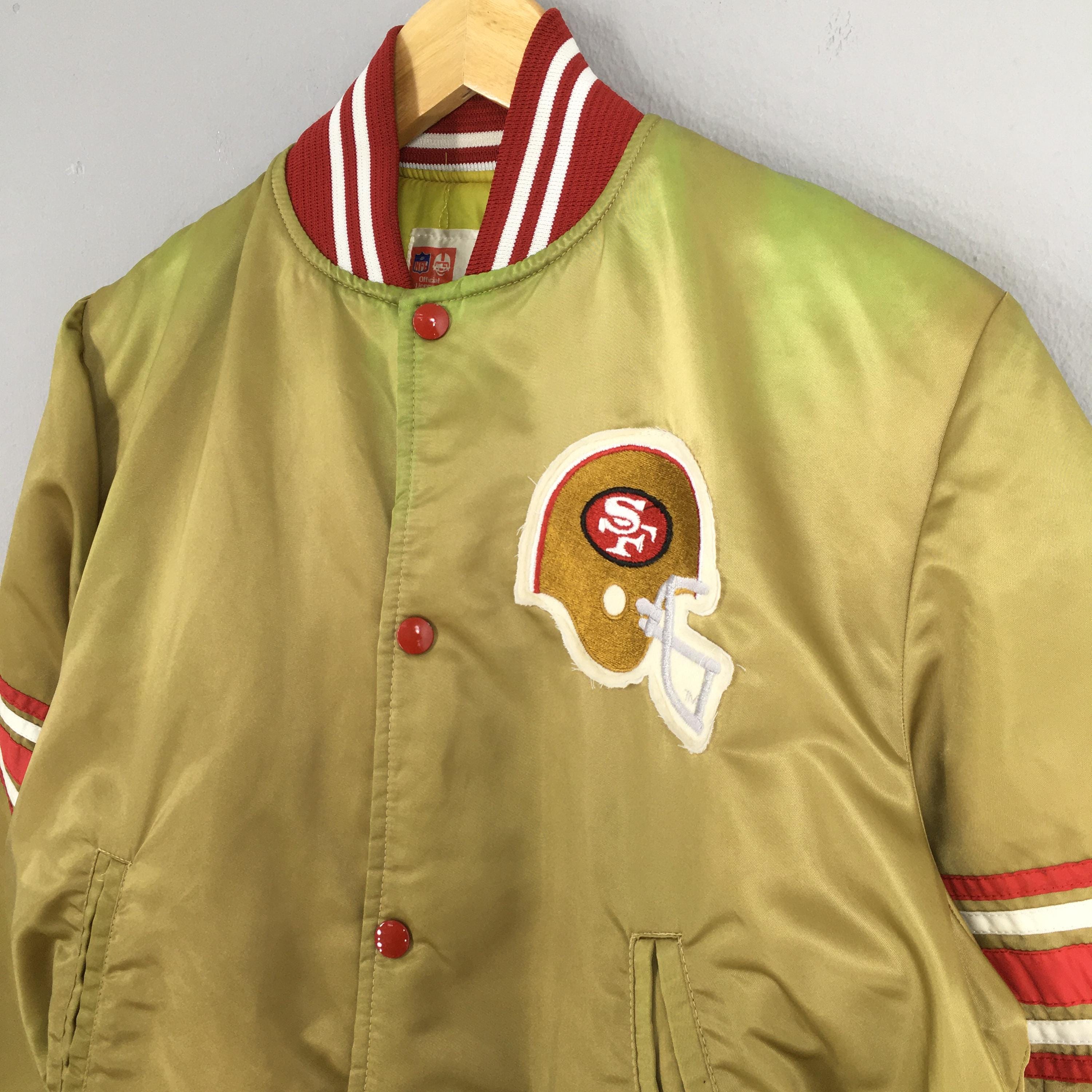 Vintage San Francisco 49ers NFL Gold Satin Jacket Small