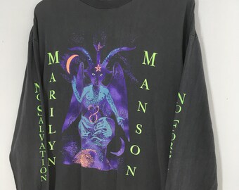 MARILYN MANSON when i'm god 90s LS tシャツ Vintage 90s Marilyn Manson When I'm God Everyone Dies Tshirt
