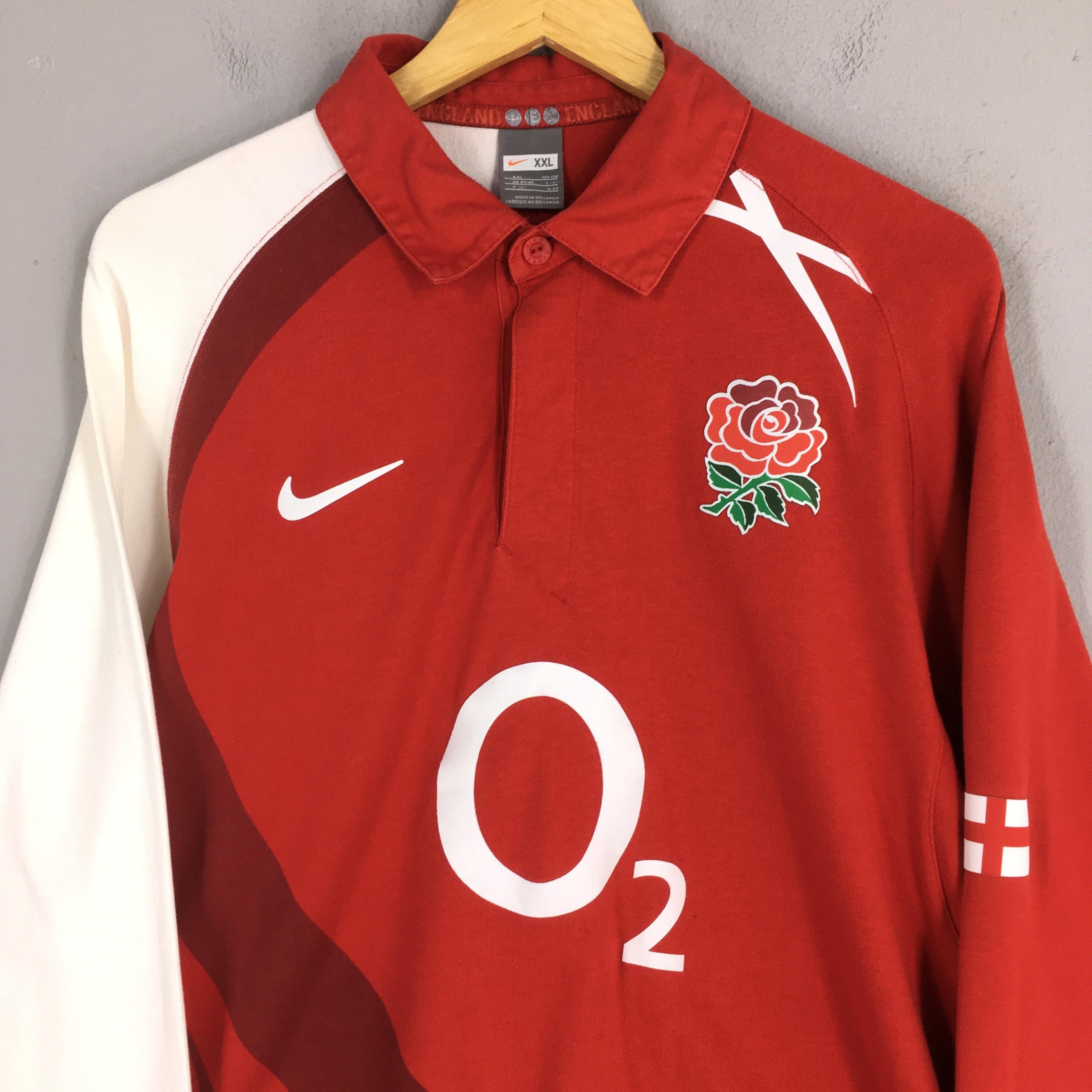 Vintage Nike O2 England Rugby Jersey Polo Rugby Shirt 2xlarge Nike