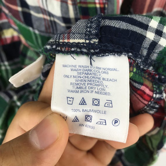 Vintage 90s Lands End Patchwork Checkered Flannel… - image 6