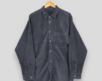 Vintage 90s Gramicci Usa Gray Stripes Shirt Medium Gramicci Striped Outdoor Shirt Casual Outfit American Button Down Cotton Shirt M