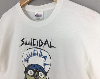 Vintage 90's Suicidal Tendencies Skull White T Shirt Medium