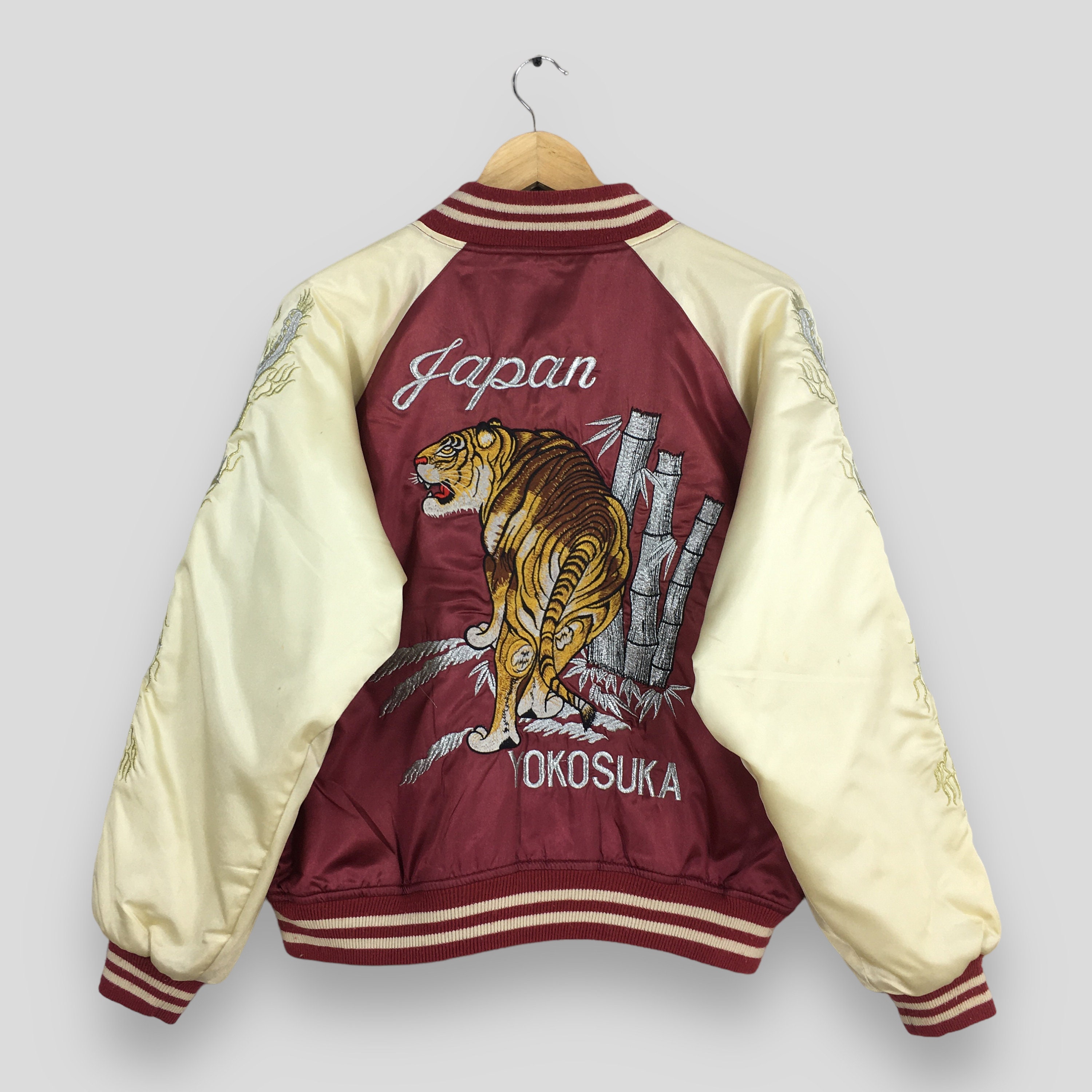 Vintage 1980's Sukajan Tiger Yokosuka Souvenir Tiger Jacket Medium Sukajan Japanese Embroidery Tiger Roar Bamboo Satin Bomber Jacket Size M - Etsy Vintage 1980's Sukajan Tiger Yokosuka Souvenir Tiger Jacket Medium Sukajan Japanese Embroidery Tiger Roar Bamboo Satin Bomber Jacket Size M - Etsy