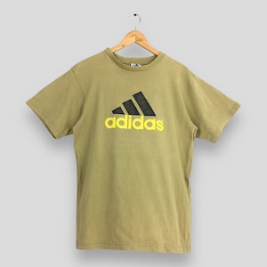 Vintage 90&#39;s Adidas Beige T shirt Medium Adidas Equipment Printed Logo Three Stripes Vtg Streetwear Adidas Adventure Sports Tee Size M