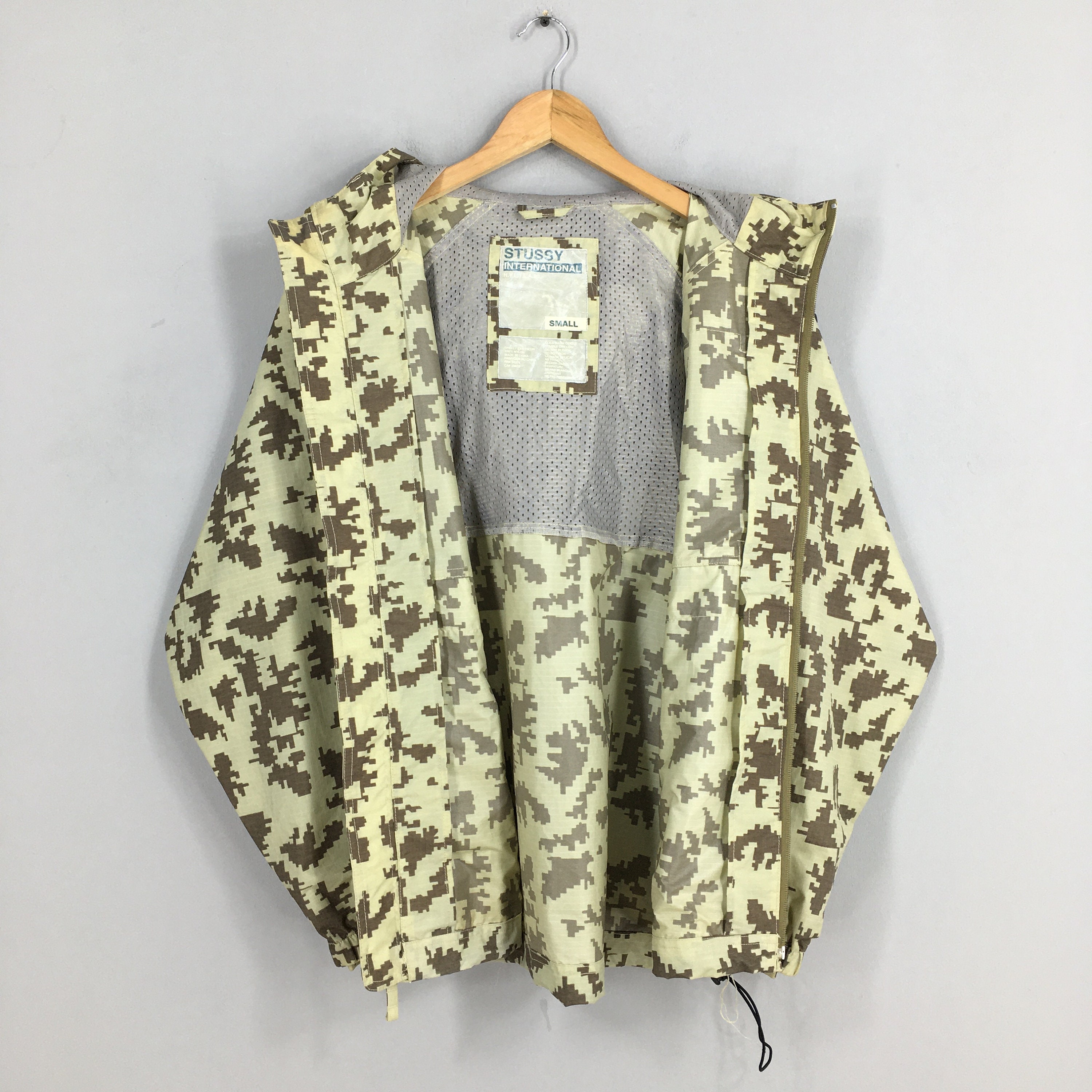 Vintage Stussy Hoodie Surplus Windbreaker Small 90's Stussy