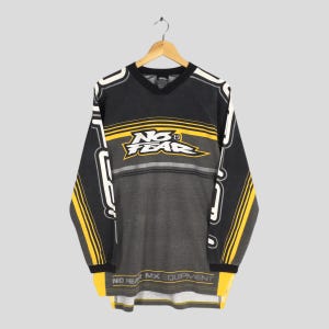 Vintage No Fear Racing Sport Team Multicolor Motocross Tshirt Medium Racing Motocross Shirt American Extreme Sports Rs Suit Jersey Size M