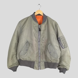Vintage 80s Alpha Industries MA-1 Bomber Jacket Full Zip