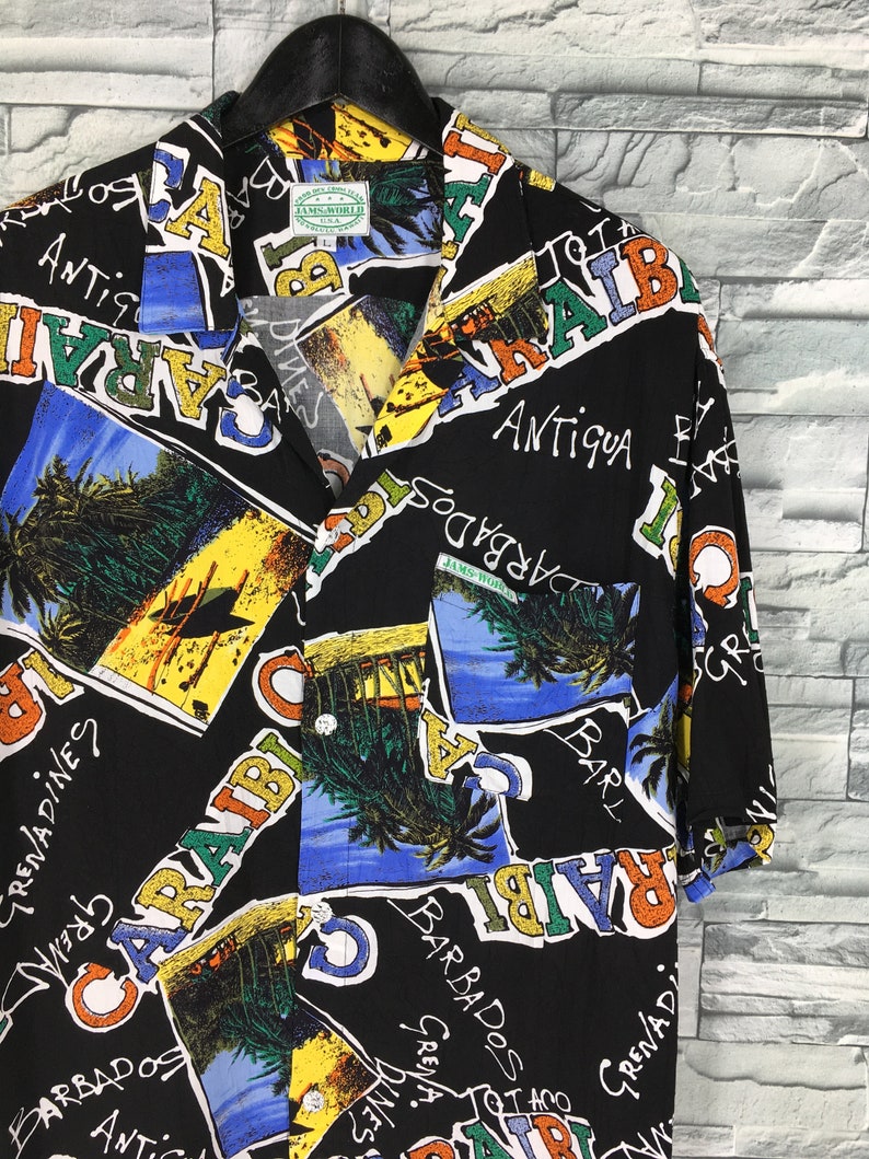 Hawaiian Jams World Multicolour Shirt Large Vintage Caraibi Etsy New