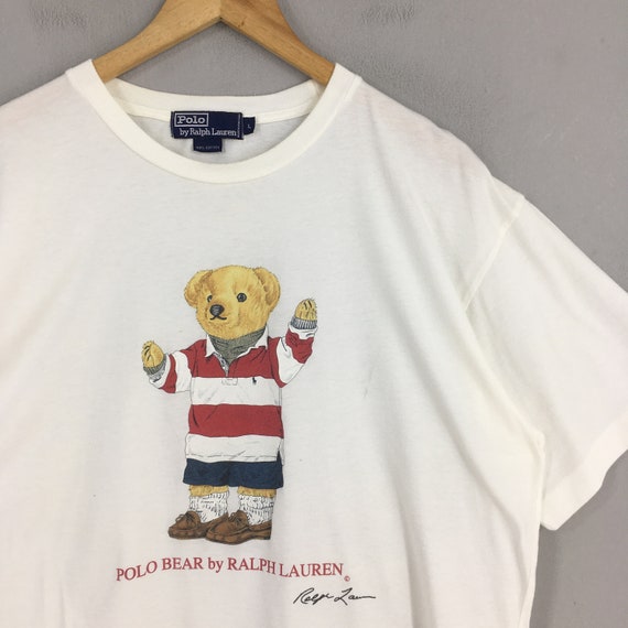 Vintage 90's Polo Ralph Lauren Polo Bear White T Shirt Large