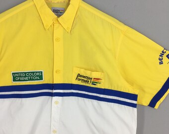 ヴィンテージ ベネトン フォーミュラ1 マルチカラーシャツ XLサイズ F1