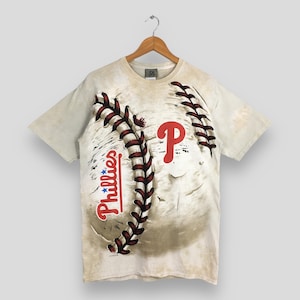Vintage Y2K Philadelphia Phillies MLB T shirt Medium Phillies Baseball Jersey Philadelphia Phillies Hardball Liquid Blue Tie Dye Tees M
