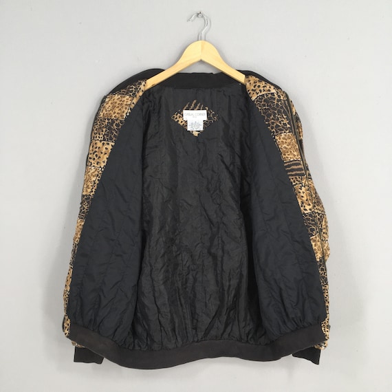 Vintage Tiger Leopard Patterned Jacket Medium 90s… - image 5