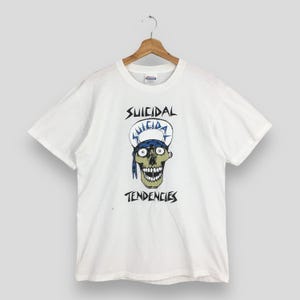 Vintage 90's Suicidal Tendencies Skull White T Shirt Medium
