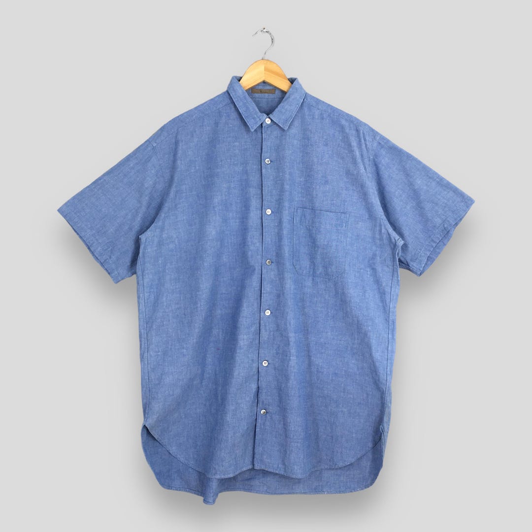 Vintage Ys for Men Yohji Yamamoto Blue Shirt Xlarge Yohji Yamamoto